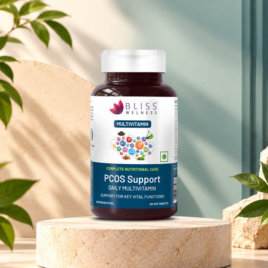 Bliss Welness VitaBliss PCOS Multivitamin & Herbs for Women | With Vitamin A C D E B | Menstruation Regulation,Manages Mood & Hormonal Health- 60 Veg Tablets