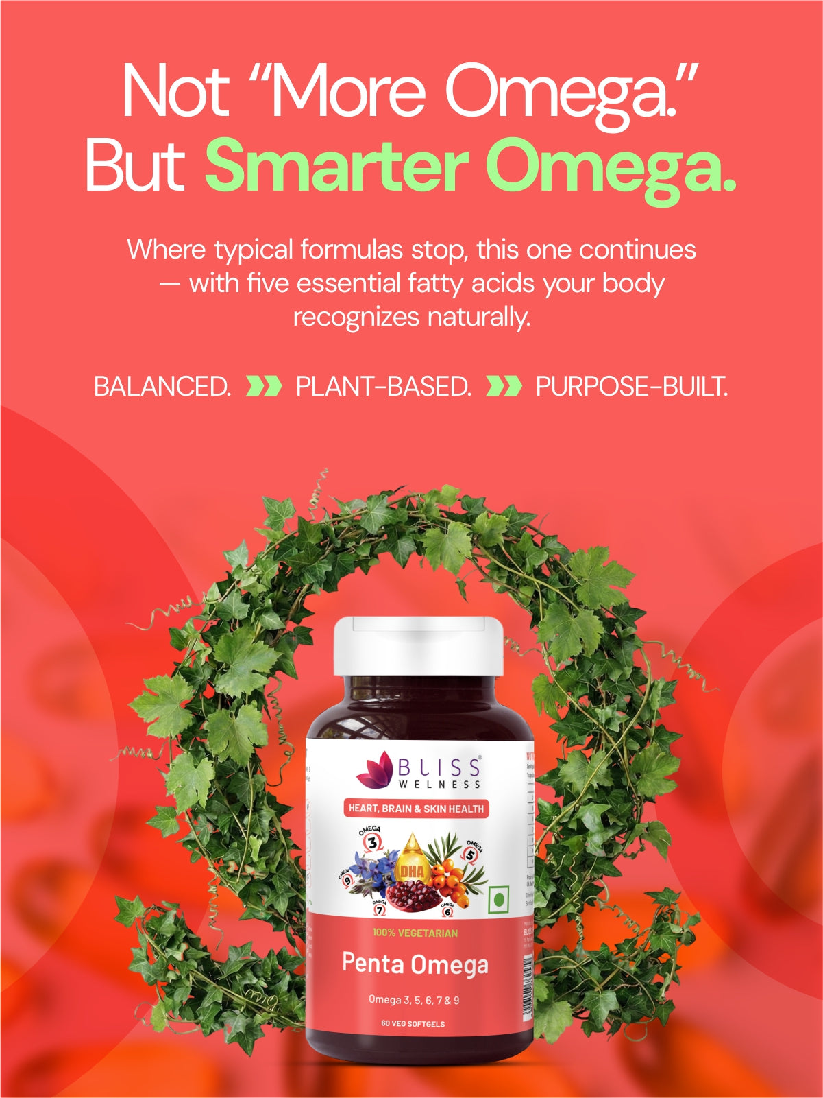 Buy Penta Omega 3‑5‑6‑7‑9 | Plant‑Based DHA for Heart, Brain