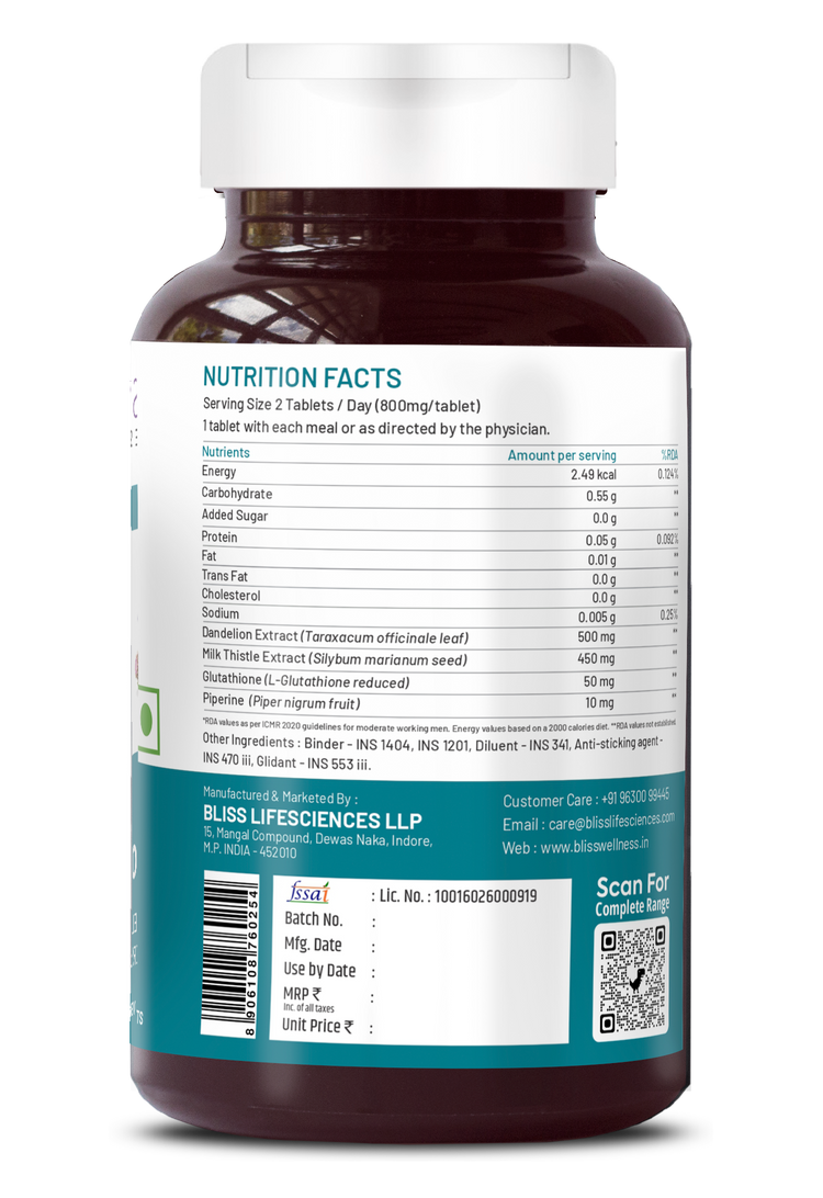 Buy Bliss Welness Liver Detox Tablets | Fatty Liver Support Buy Bliss Welness Liver Detox Tablets | Fatty Liver Support