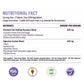 Nutritional fact label for Stomach Cell Healing Recovery Blend, showing serving size, usage instructions, and a list of nutrients and ingredients per serving on a white background with certification logos at the bottom.