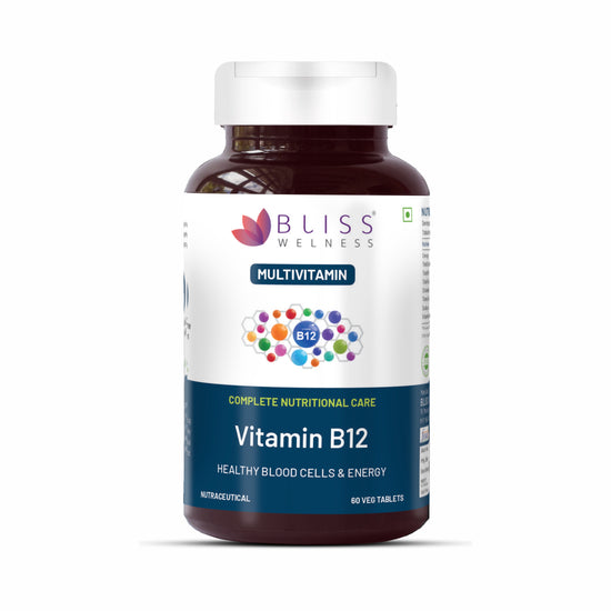 Bliss Welness VitaBliss Vitamin B12 Tablets | For Bone, Immune and Cognitive Health | Overall Health Care Supplement - 60 Tablets