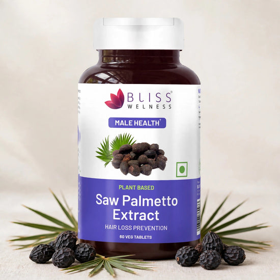 Bliss Welness JoshBliss Plus Prostate Health Healthy Hair Growth | Saw Palmetto Extract 800MG | Testosterone Booster Strong Hair Healthy Prostate Health Supplement- 60 Vegetarian Tablets