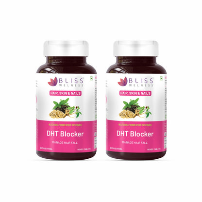 Bliss Welness BeautyBliss DHT Blocker | For Stronger Hair Growth, Shiny & Lustrous Hair | Vegetarian Supplement – 60 Veg Tablets
