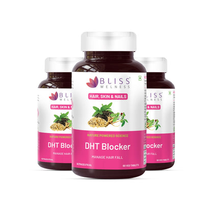 Bliss Welness BeautyBliss DHT Blocker | For Stronger Hair Growth, Shiny & Lustrous Hair | Vegetarian Supplement – 60 Veg Tablets