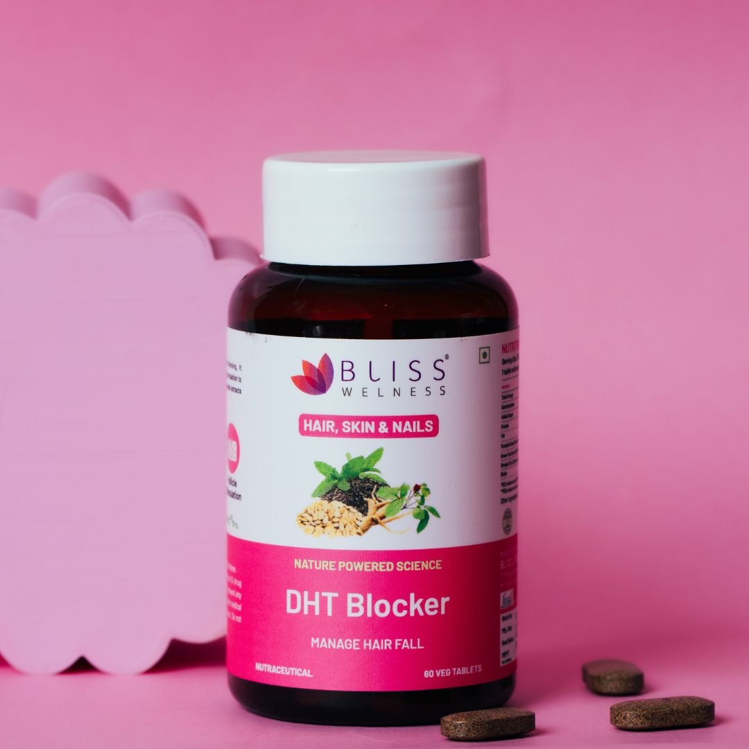 Bliss Welness BeautyBliss DHT Blocker | For Stronger Hair Growth, Shiny & Lustrous Hair | Vegetarian Supplement – 60 Veg Tablets - Bliss Welness