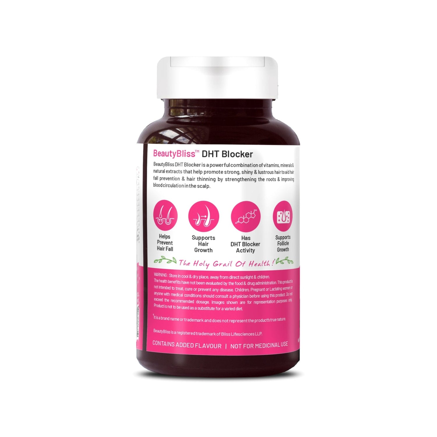 Bliss Welness BeautyBliss DHT Blocker | For Stronger Hair Growth, Shiny & Lustrous Hair | Vegetarian Supplement – 60 Veg Tablets - Bliss Welness