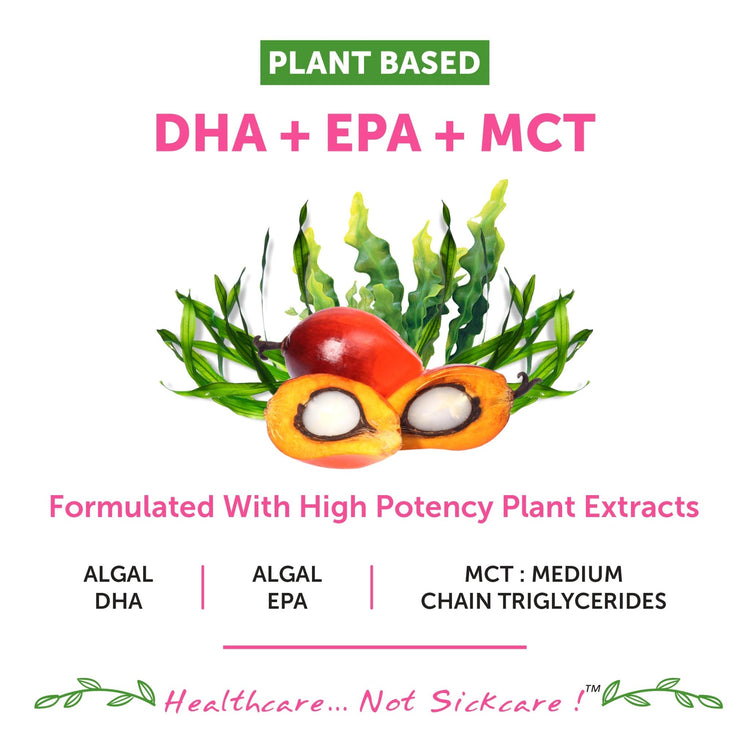 Bliss Welness BrainBliss Platinum Omega - 3 DHA+ EPA+ MCT Prenatal Postnatal Mother & Child Care | For Pregnant & Lactating Mothers | Brain Heart, Mother & Child Health Supplement - 60 Vegetarian Capsules - Bliss Welness