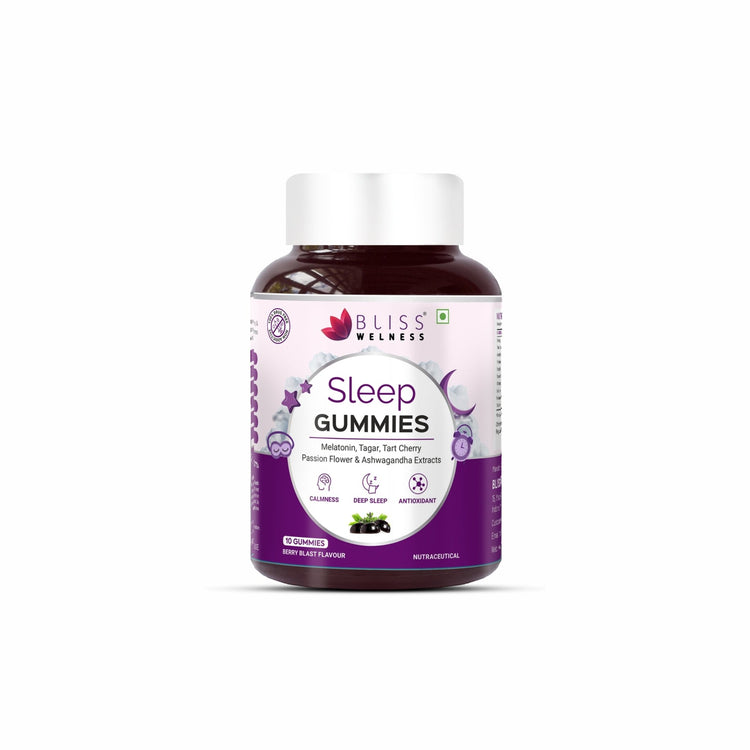Bliss Welness CalmBliss Sleep Gummies - 10 Veg Gummies ( Berry Blast Flavor) - Bliss Welness