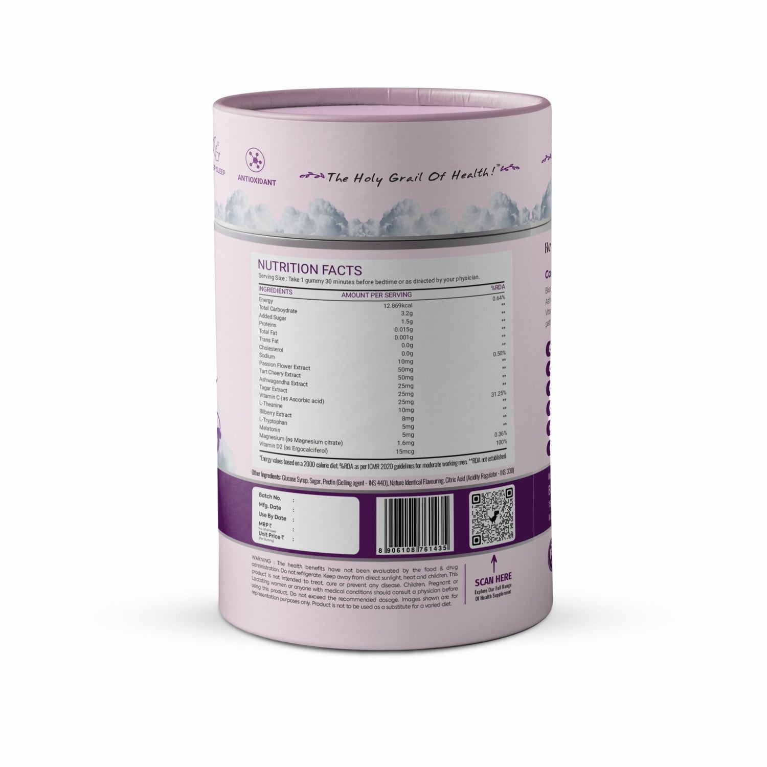 Bliss Welness CalmBliss Sleep Gummies For Better Sleep Cycle | With Melatonin 5 mg | For Men & Woman 30 Veg Gummies ( Berry Blast Flavor) - Bliss Welness