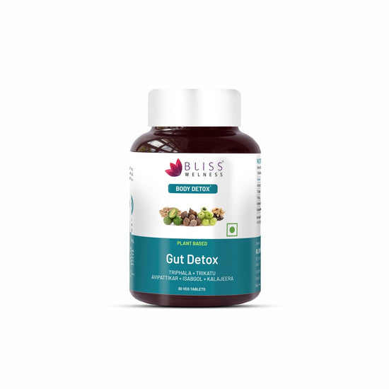 Bliss Welness DetoxBliss Gut Detox Tablet Probiotics Trikatu Triphala Avipattikar - 30 Veg - Bliss Welness