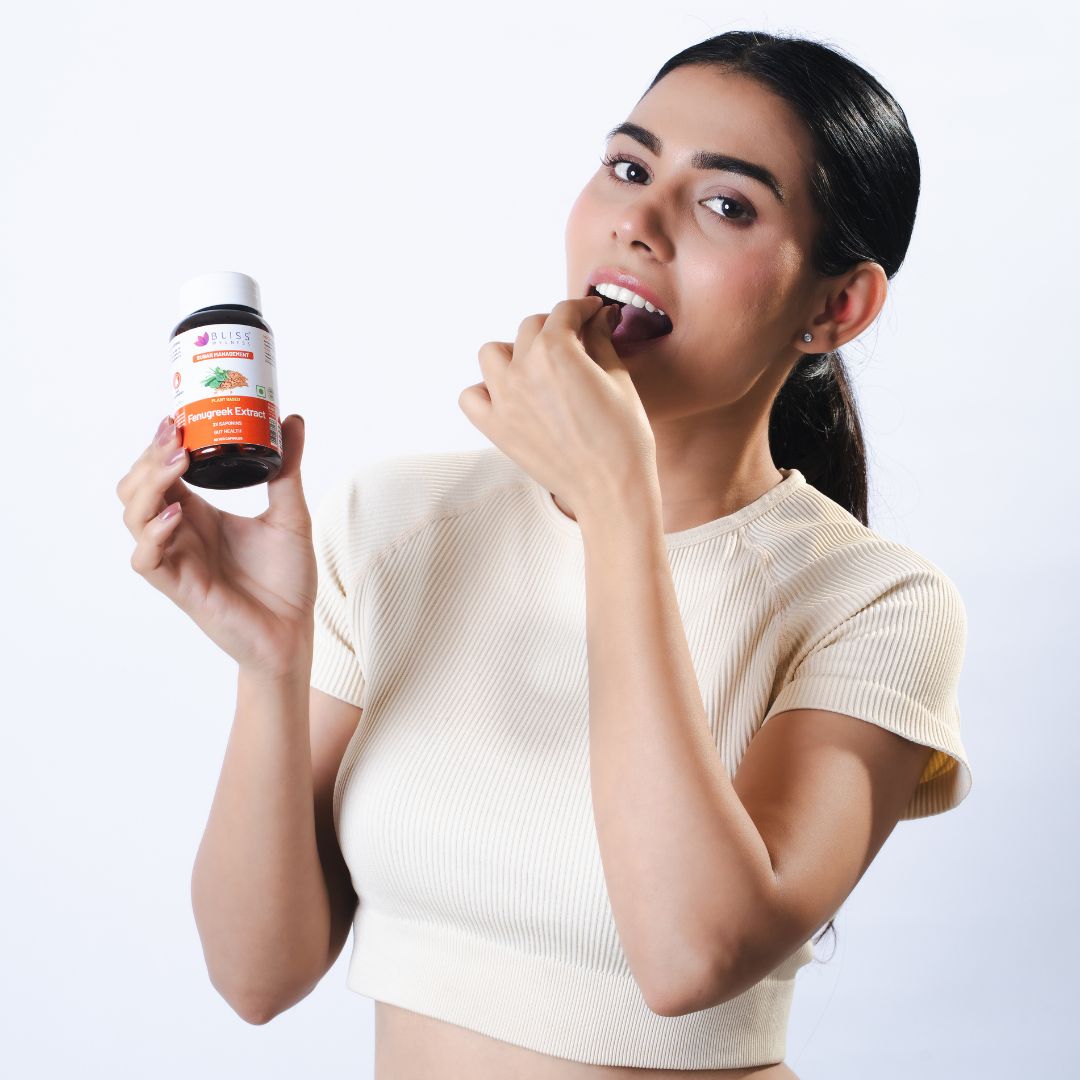 Bliss Welness GlucoBliss Natural Pure Fenugreek Extract with 3X Saponins 1000mg Ayurvedic Herbal Supplement - 60 Vegetarian Capsules - Bliss Welness