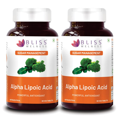 Bliss Welness GlucoBliss Ultra Liver Care Antioxidant | Alpha Lipoic Acid (ALA)| Energy Booster Healthy Sugar Management Supplement - Bliss Welness