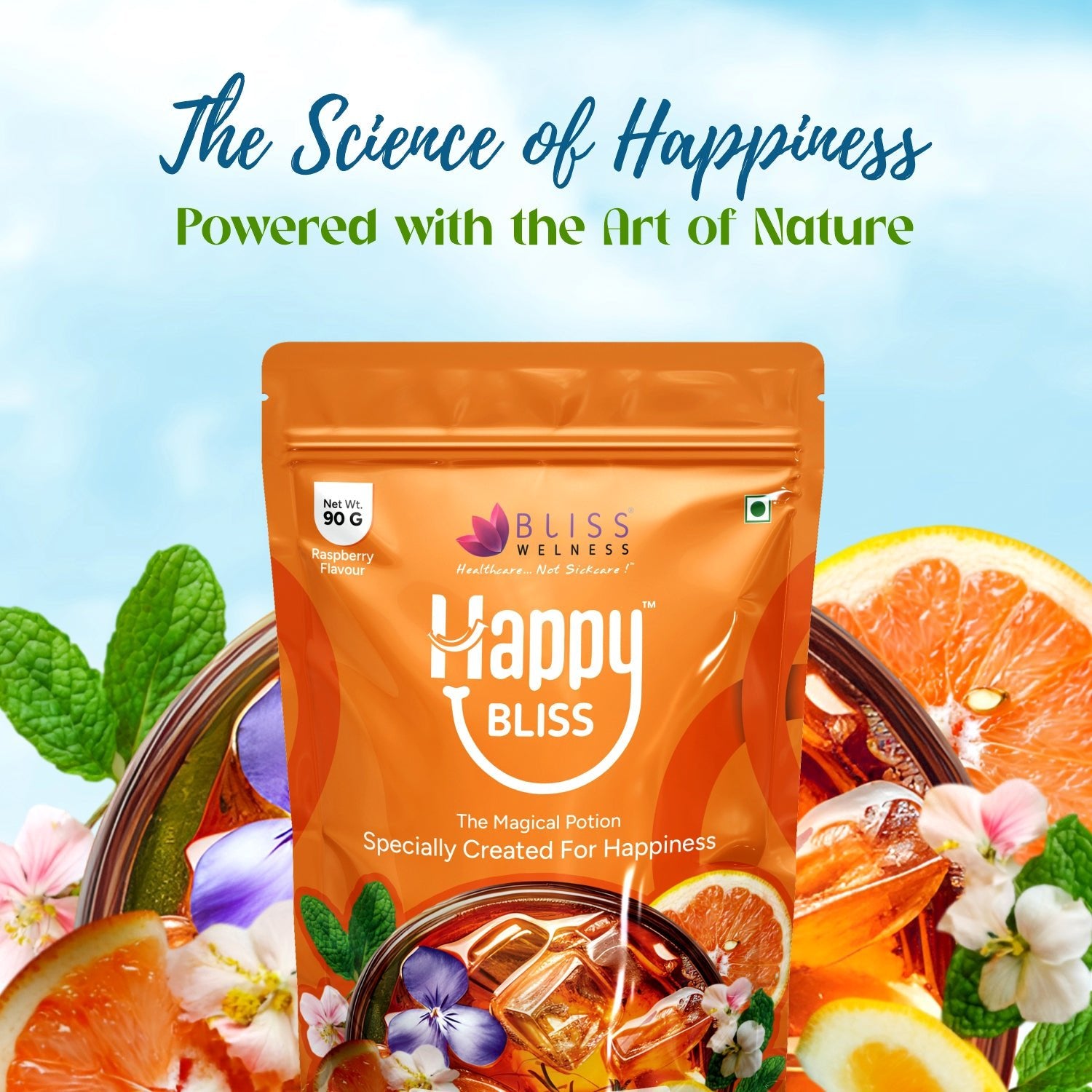 Bliss Welness Happy Bliss : Happiness, Anxiety & Stress Relief Supplement | Supports Calmness, Mood and Happy Hormones | Supports Balance of Cortisol, Dopamine, Endorphins, Serotonin & Oxytocin |Memory, Love & Cognition Support : 30 Servings - Bliss Welness