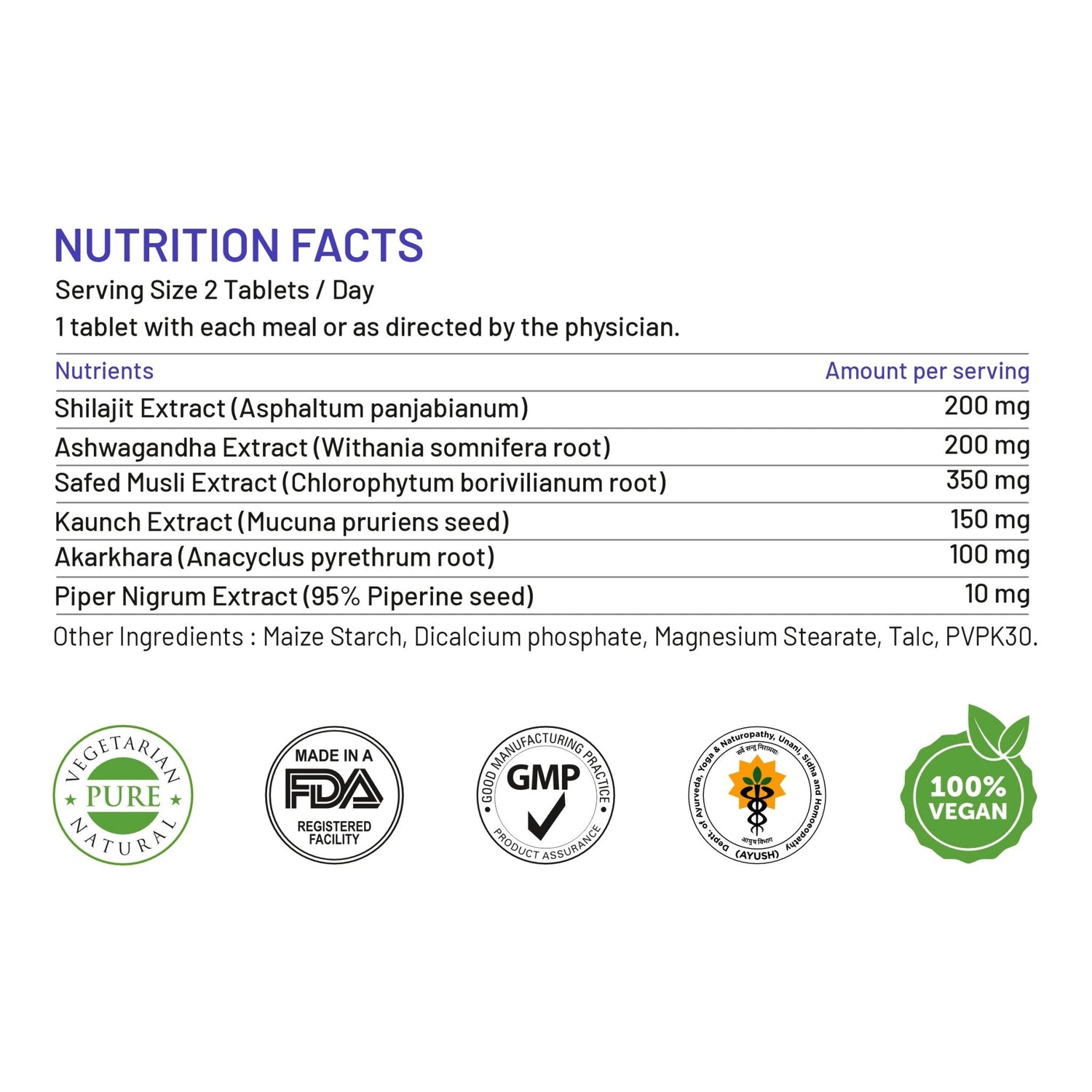 Bliss Welness JoshBliss Gold Stamina Energy Boost | Pure Shilajit Ashwagandha Kaunch Safed Musli Akharkhara Extract with BioPiperine | Improves Endurance Vitality | Men Health Supplement - 60 Vegetarian Tablets - Bliss Welness