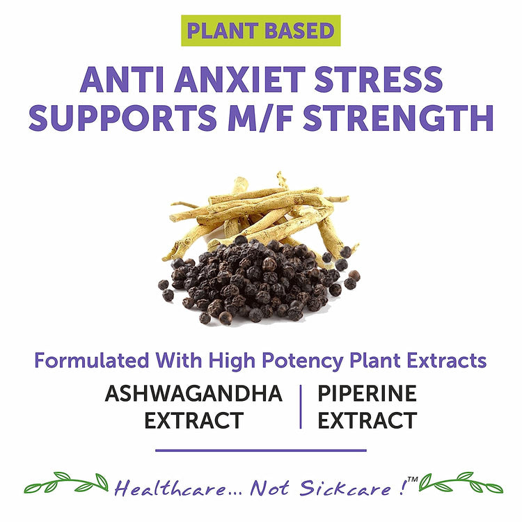 Bliss Welness JoshBliss Vital Pure Strength Vitality Stress Relief | Pure Ashwagandha Extract 1000MG + Multivitamins | Mind & Body Anti Anxiety Health Supplement - 60 Vegetarian Tablets - Bliss Welness