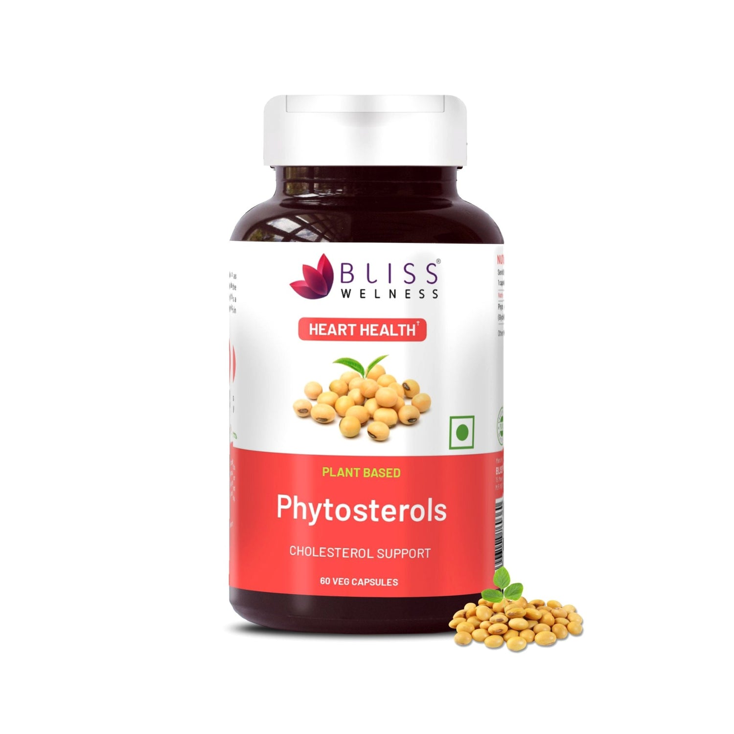 Bliss Welness LipidBliss Pure Cholesterol Management | Pure Phytosterol Plant Sterols 800mg | Lipid Levels Management & Heart Health Supplement - 60 Vegetarian Capsules - Bliss Welness