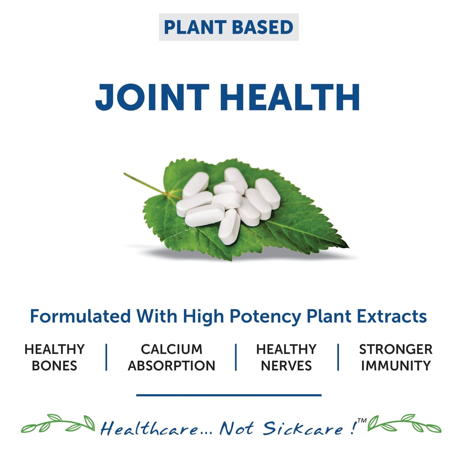 Bliss Welness OrthoBliss Joint care Pain relief tablets | Calcium Magnesium Zinc Vitamin D3 K2 B12 Folic Acid | Bone Strengthening Ayurvedic Health Supplement - 120 Vegetarian Tablets - Bliss Welness