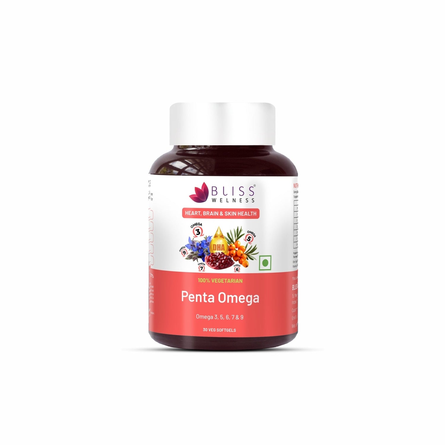 Bliss Welness Penta Omega | 3 5 6 7 9 Fatty Acids - 30 Softgels - Bliss Welness