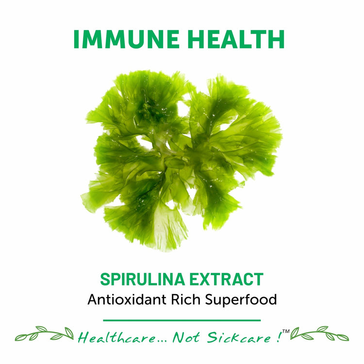 Bliss Welness SuperBliss Natural Spirulina Immunity Booster with Rich Antioxidant | Nutridense Daily Superfood | Give Energy Detox Vegetarian Health Supplement - 120 Tablets - Bliss Welness