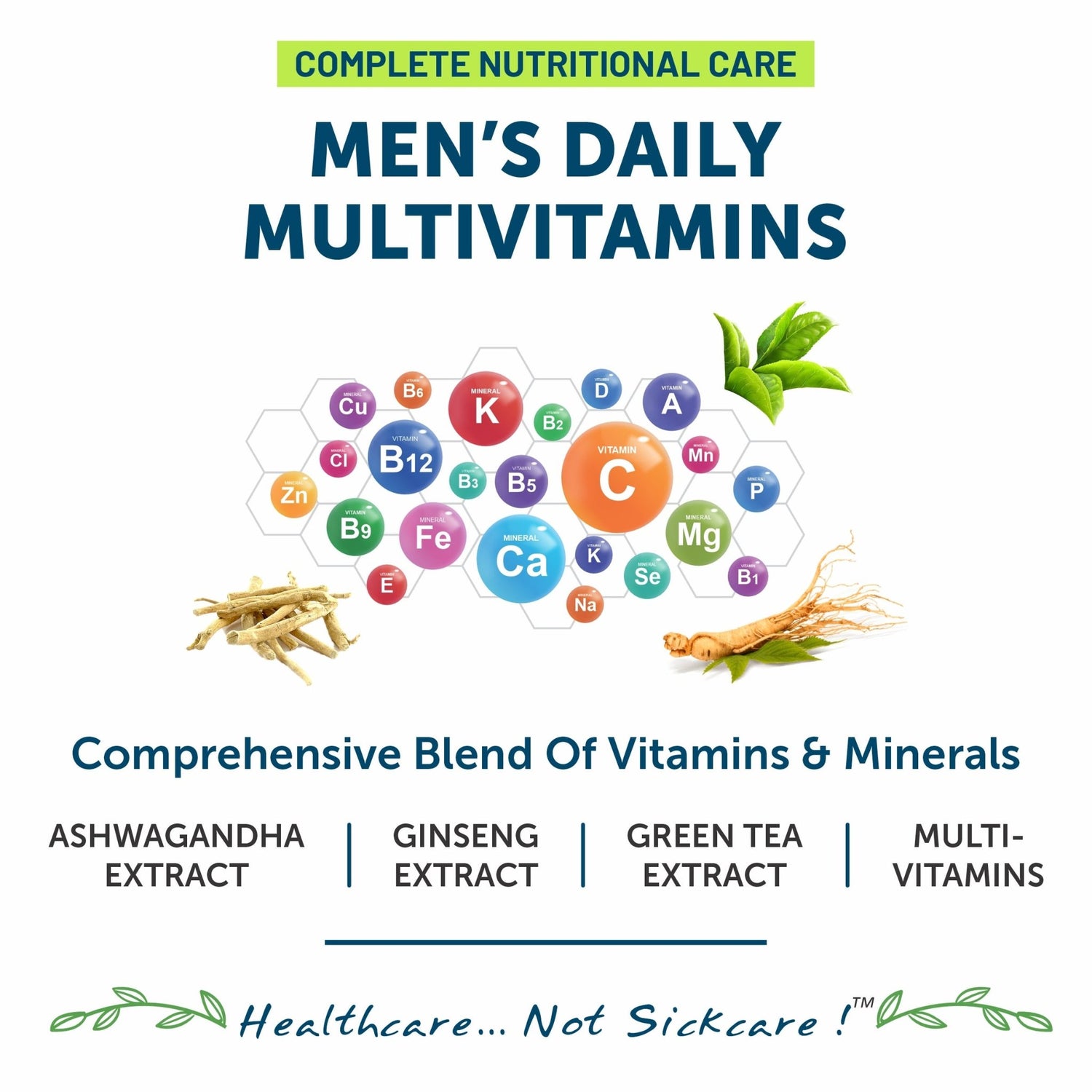 Bliss Welness VitaBliss Men’s Daily Multivitamins & Herbs For Men| With Vitamin A C D E K B | Supports Prostate, Bone, Heart & Mental Health, Maintains Vitality & Male Health - 60 Veg Tablets - Bliss Welness