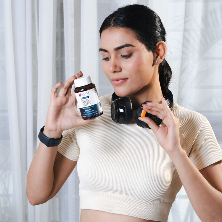 Bliss Welness VitaBliss Sports Daily Multivitamin & Herbs| Multivitamins and minerals | Supports Performance, Focus, Vitality and Endurance - 60 Veg Tablets - Bliss Welness