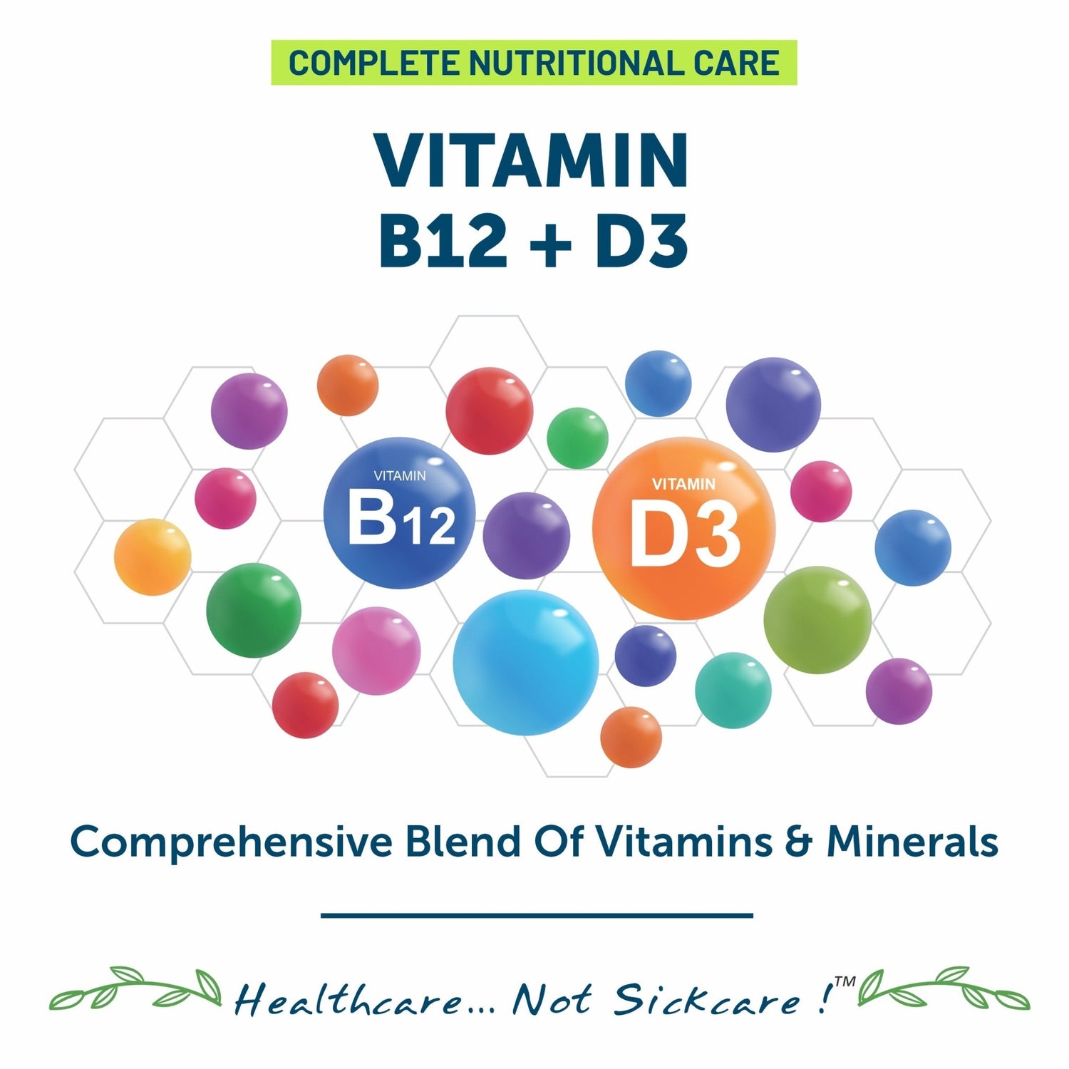 Bliss Welness VitaBliss Vitamin B12 and D3 | For Bone, Immune and Cognitive Health | Complete Nutritional Care Supplement - 60 Tablets - Bliss Welness