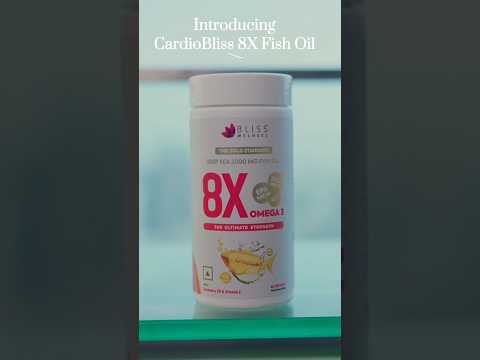 Bliss Welness 8X Strength Omega 3 Fish Oil Capsules | 3000mg Fish Oil with 1400mg EPA & 1000mg DHA | Muscle, Heart, Brain, Eyes & Joints Health Support | No Fishy Burps | 60 Softgel Capsules