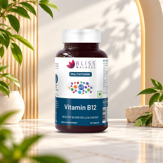 Bliss Welness VitaBliss Vitamin B12 Tablets | For Bone, Immune and Cognitive Health | Overall Health Care Supplement - 60 Tablets