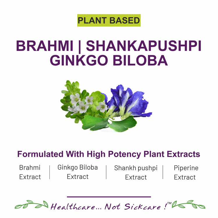 brahmi tablet vati shankhpushpi memory booster tablet capsule brain focus concentration retention mind power gingko biloba piperine