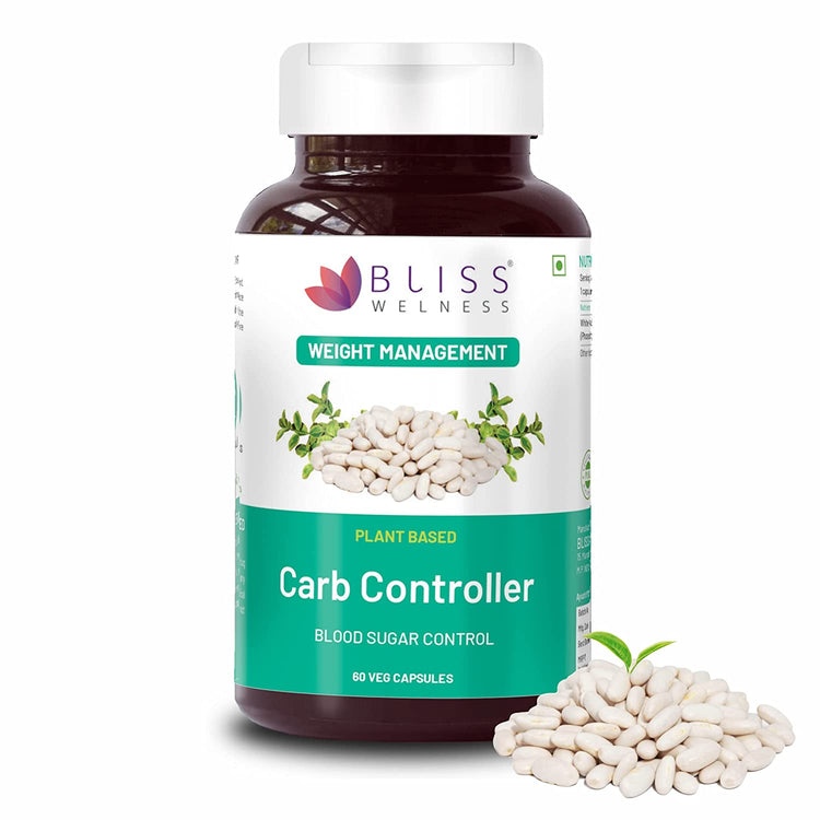 Bliss Welness Carb Blocker Inhibitor | Premium White Kidney Bean Extract | Carbohydrate Control Weight & Sugar Management Supplement ( Pack of 1 )