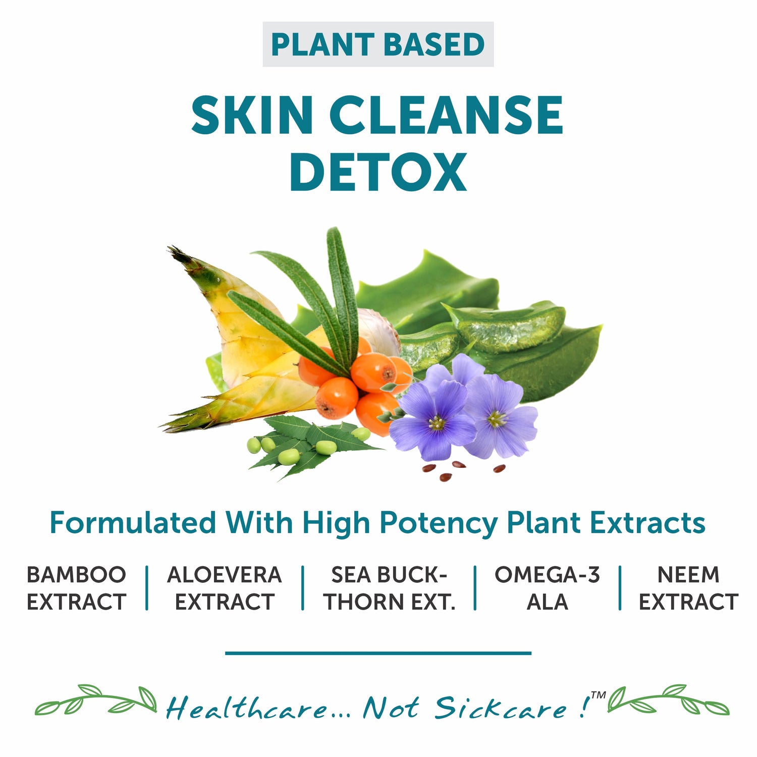 skin detox tablets capsules acne pimple face glow glowing clear remove reduce curcumin neem aloevera manjhishtha sea buckthorn evening primrose omega 3 bamboo shoot ayurvedic