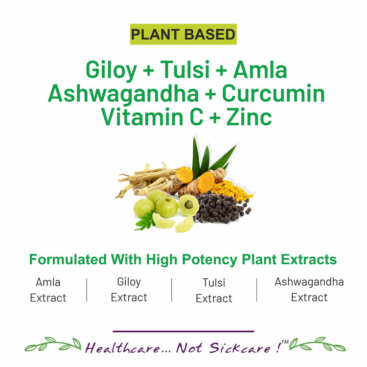 giloy tulsi amla ashwagandha curcumin capsules supplements tablets giloy tulsi amla ashwagandha turmeric extract vitamin c zinc piperine immunity boost booster anti bacterial viral germ antioxidant joint care inflammatory