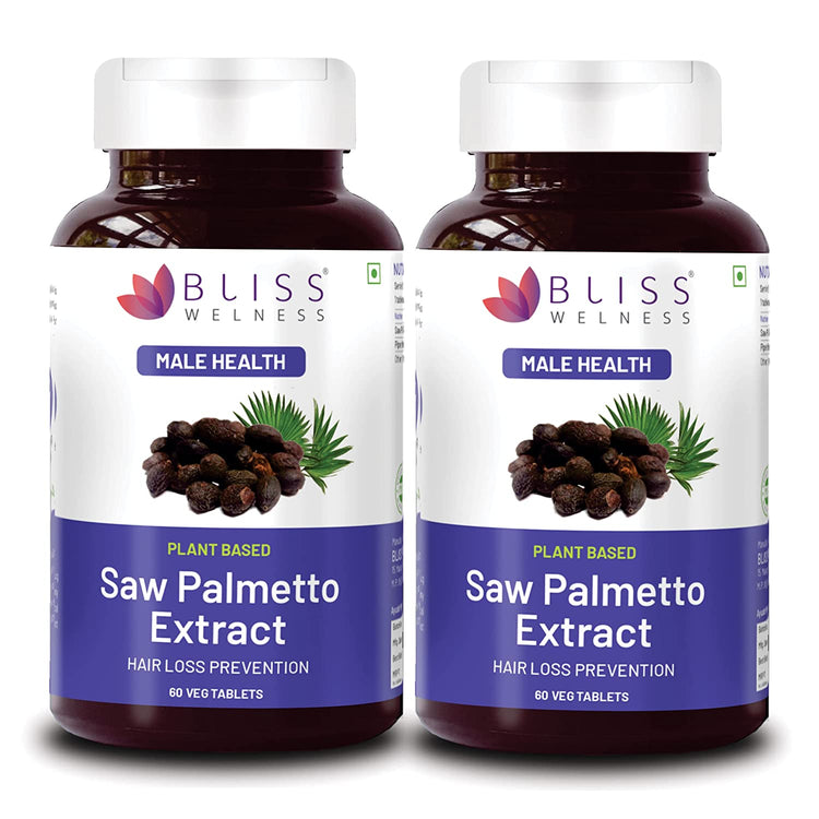 Bliss Welness Prostate Health Healthy Hair Growth | Saw Palmetto Extract 800MG | Testosterone Booster Strong Hair Healthy Prostate Health Supplement (Pack of 2)