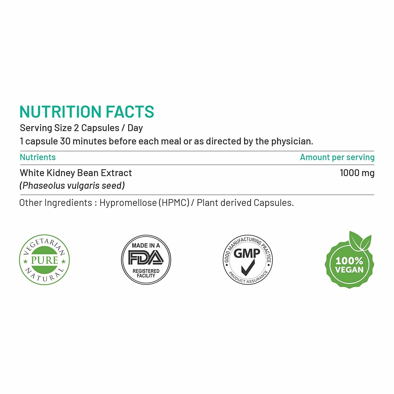 Bliss Welness CarbBliss Pure Blocker Inhibitor | Premium White Kidney Bean Extract | Carbohydrate Control Weight & Sugar Management Supplement - 60 Vegetarian Capsules - Bliss Welness