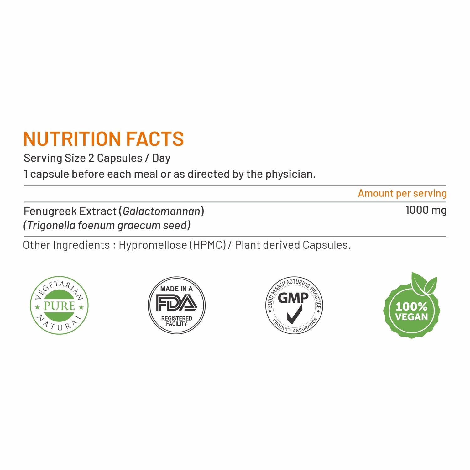 Bliss Welness GlucoBliss Pure Sugar & Weight Management | Fenugreek Seed Extract 1000mg Galactomannan Fiber | Gut Metabolism Health Supplement - 60 Vegetarian Capsules - Bliss Welness