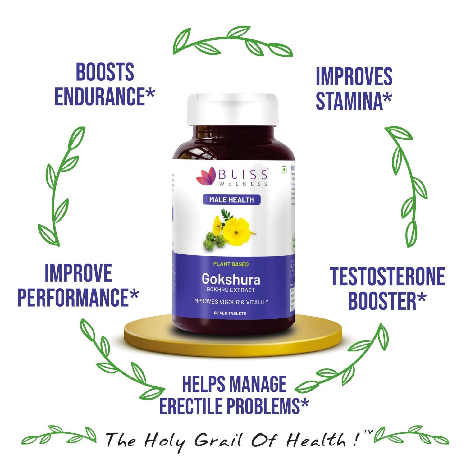 Bliss Welness JoshBliss Classic | Gokshura fruit Extract | Vigour and Vitality Ayurvedic Health Supplement - 60 Veg Tabs - Bliss Welness