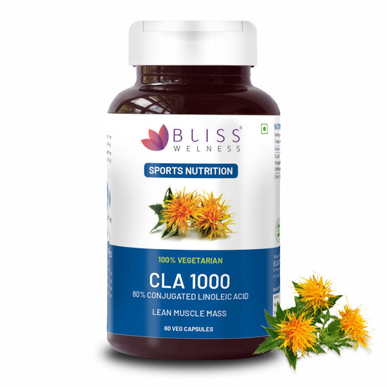Bliss Welness LeanBliss Pure CLA 1000 (Conjugated Lenoleic Acid) | Pure High Potency Stimulant Free | Fuel Metabolism Lean Muscle Build Sport Supplement - 60 Vegetarian Capsules - Bliss Welness